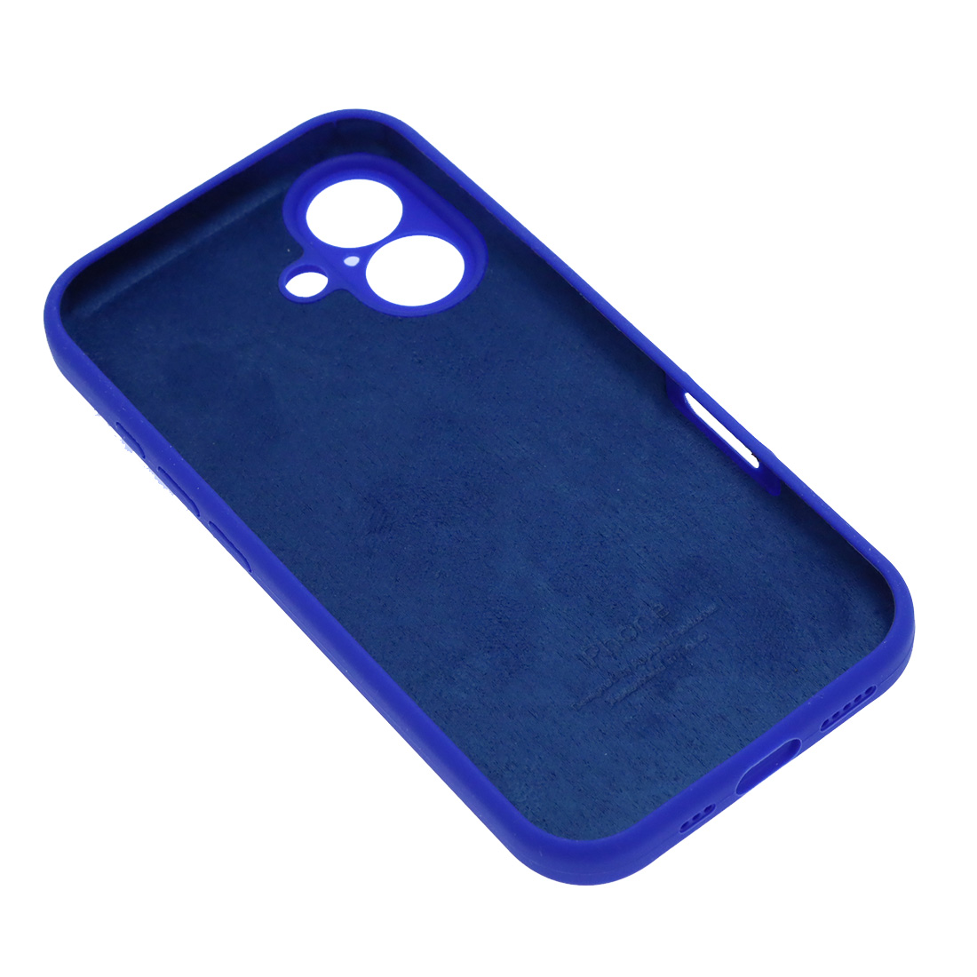 Чехол накладка Silicone Case для APPLE iPhone 16, L-ogo, защита камеры, силикон, бархат, цвет космически синий