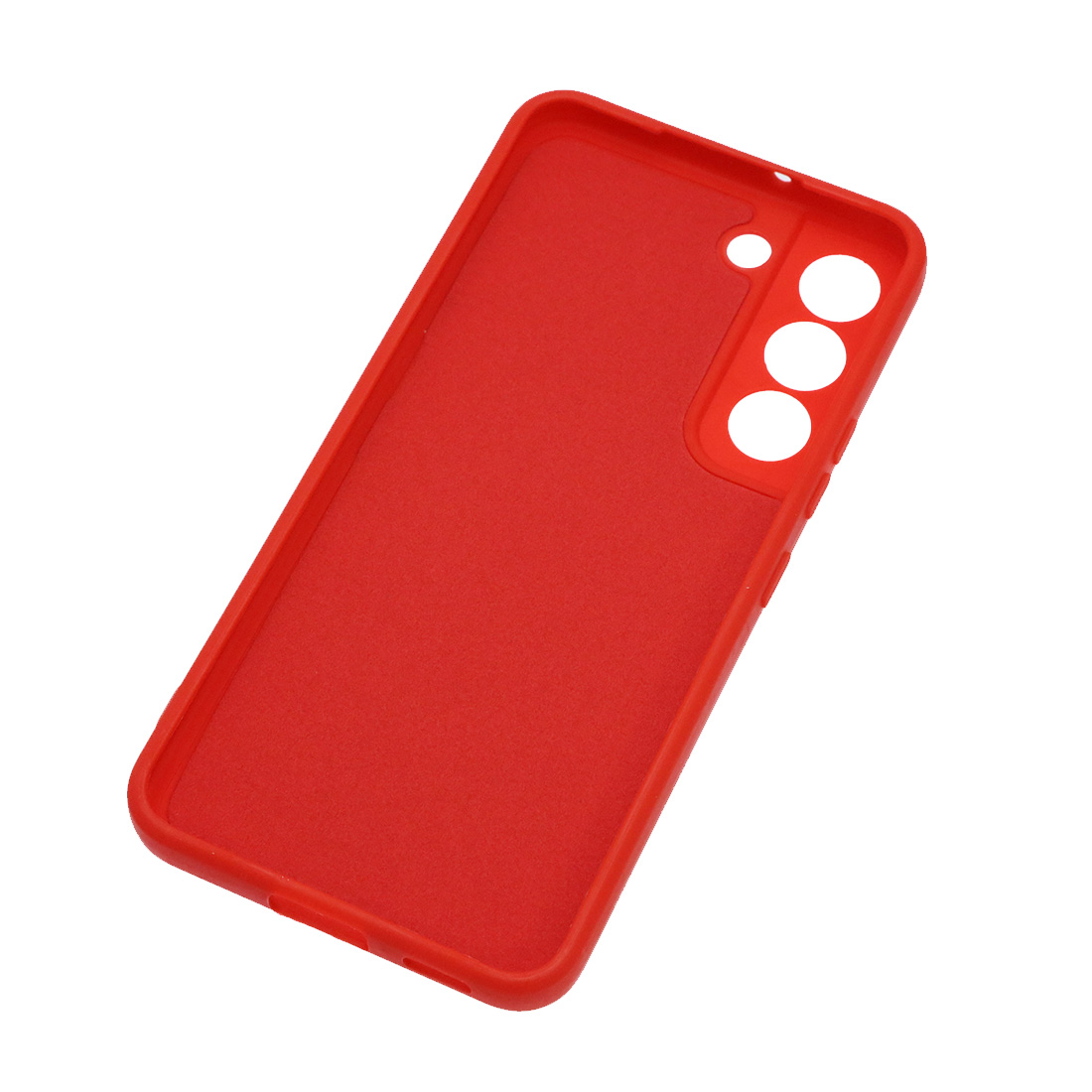 Чехол накладка для SAMSUNG Galaxy S22, силикон, бархат, цвет красный