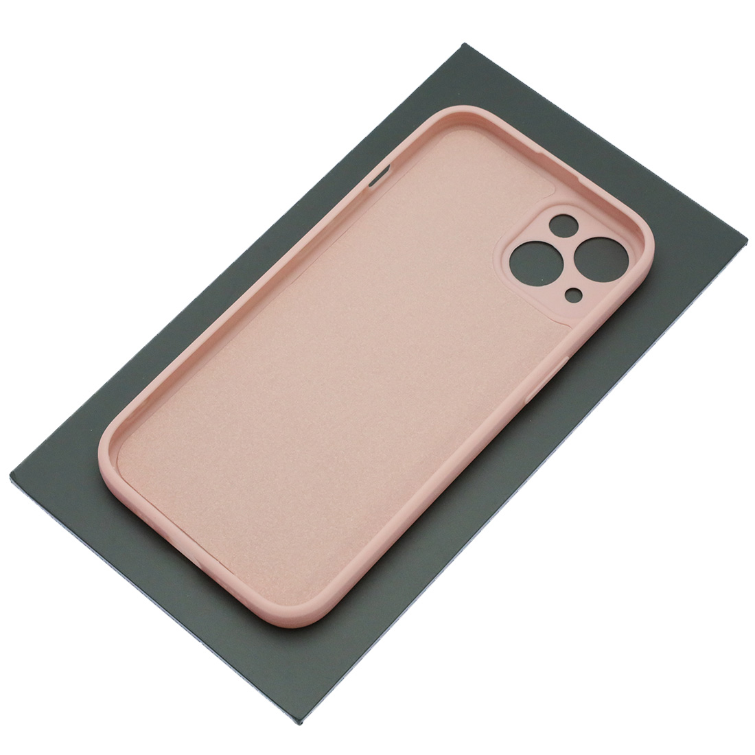 Чехол накладка для APPLE iPhone 13, силикон, бархат, цвет розовый песок