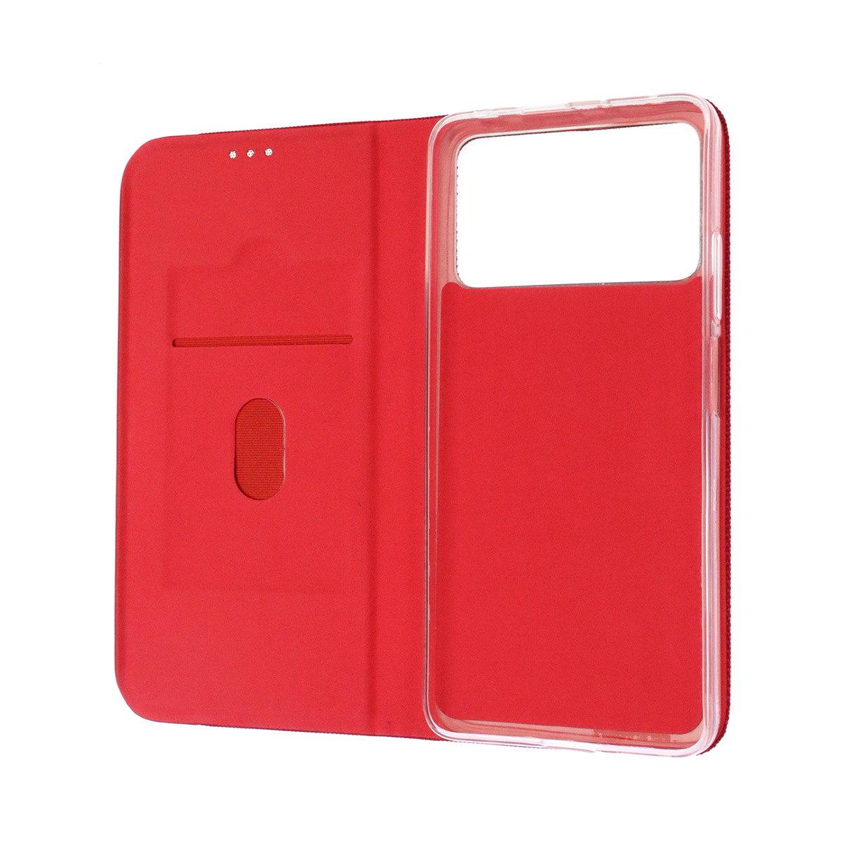 Чехол книжка MESH для XIAOMI POCO X4 Pro 5G, текстиль, силикон, бархат, визитница, цвет красный
