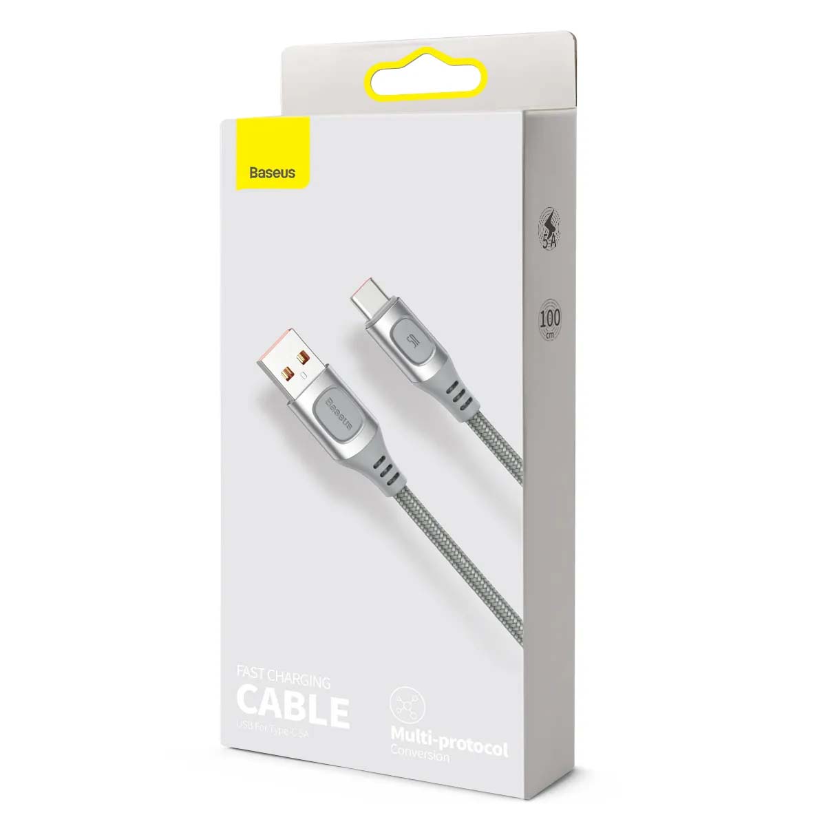 Кабель Baseus Fast Charging Cable USB Type C, 5A, длина 1 метр, цвет серый