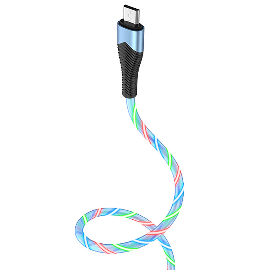 Кабель BOROFONE BU19 Streamer, Micro USB, длина 1 метра 2.4A, цвет синий